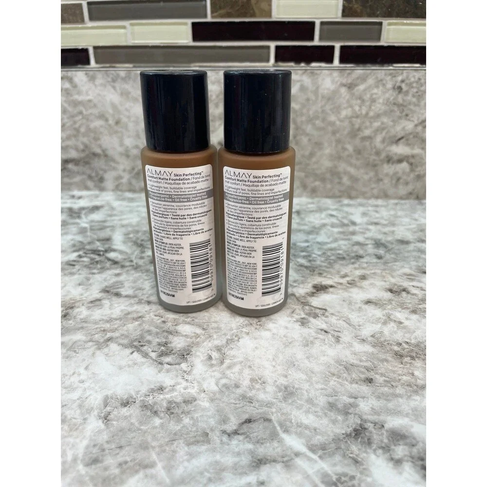 2x Almay Skin Perfecting Comfort Matte Foundation Warm Almond #240 Face Makeup